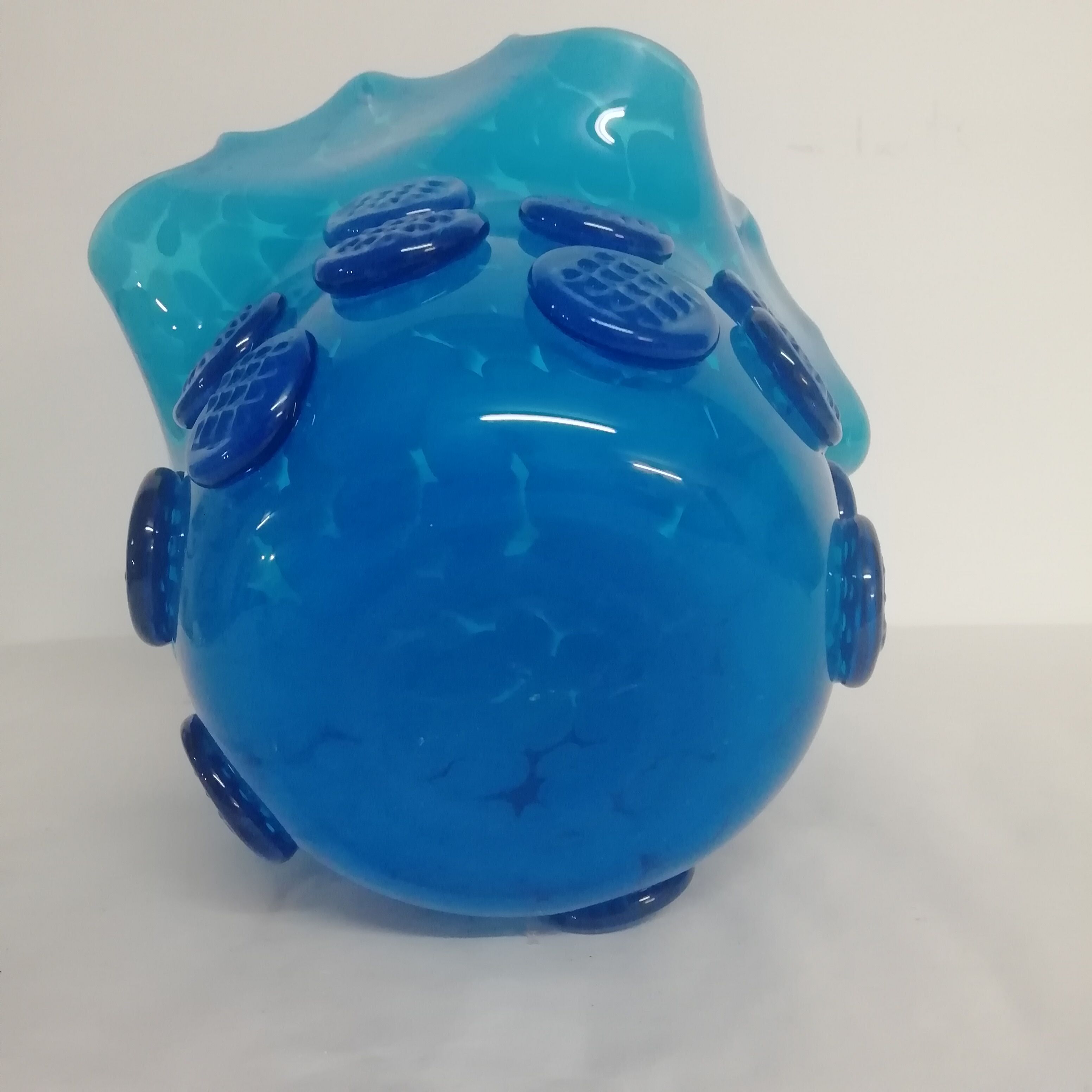 Blue Murano glass centerpiece 1980