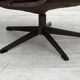 Fauteuil pivotant scandinave des années 1970, en cuir patchwork d'origine.