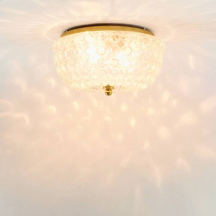 Large Mid-Century Bubble Glass Flush Mount/Ceiling Light by Helena Tynell for Limburg, Germany, 1960