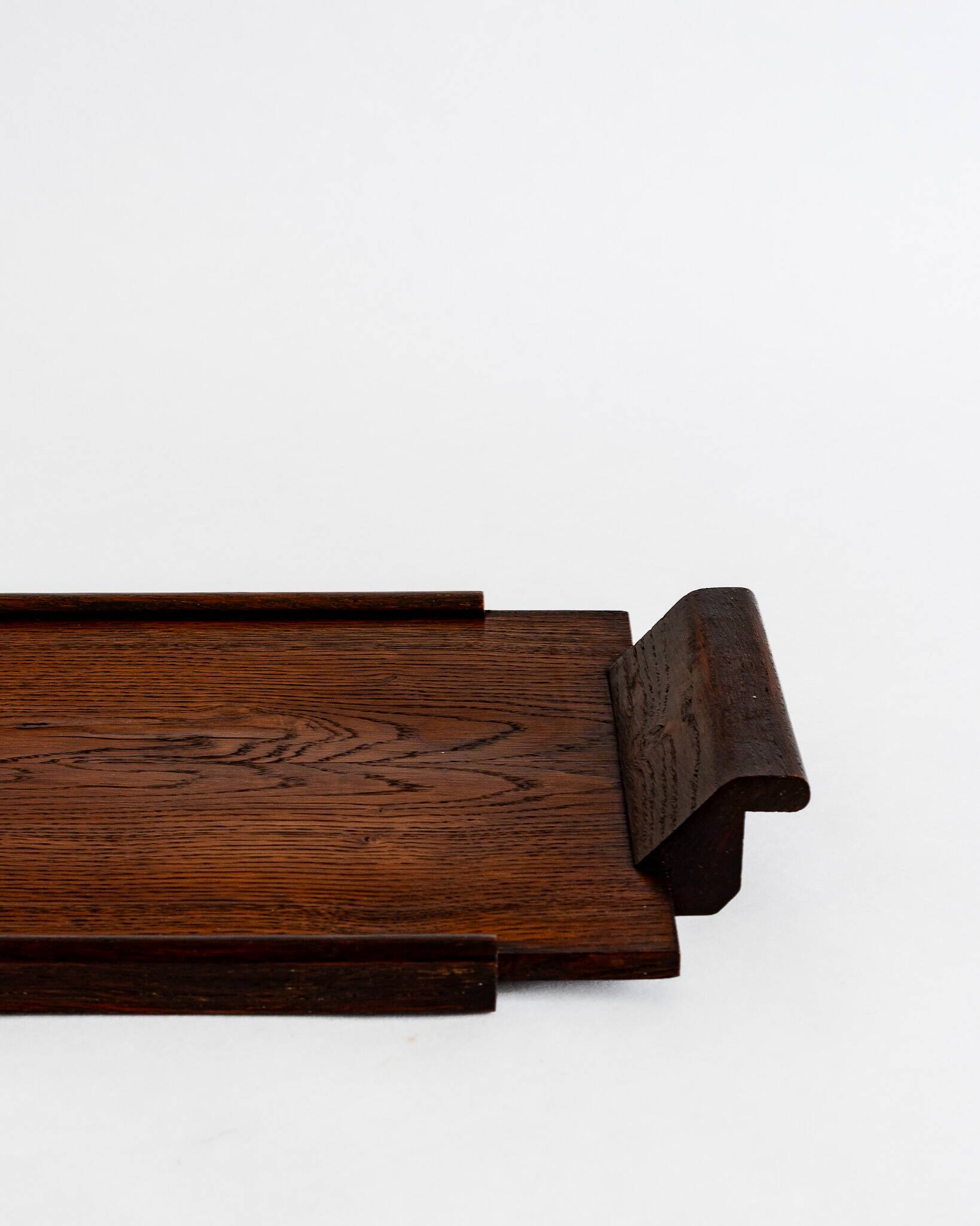Plateau de service en bois massif de style Art Déco – Années 40-60