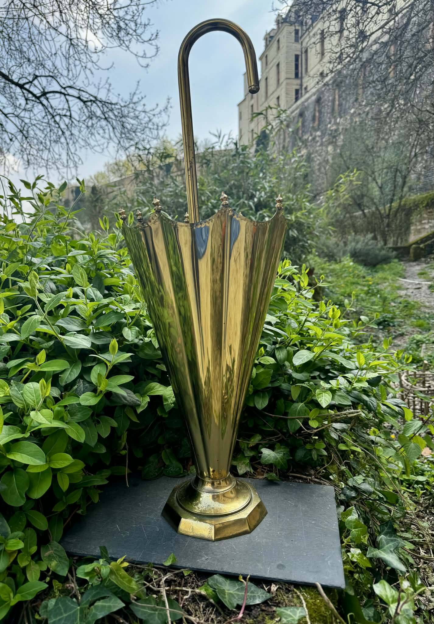 Large brass umbrella stand from the 1960s.