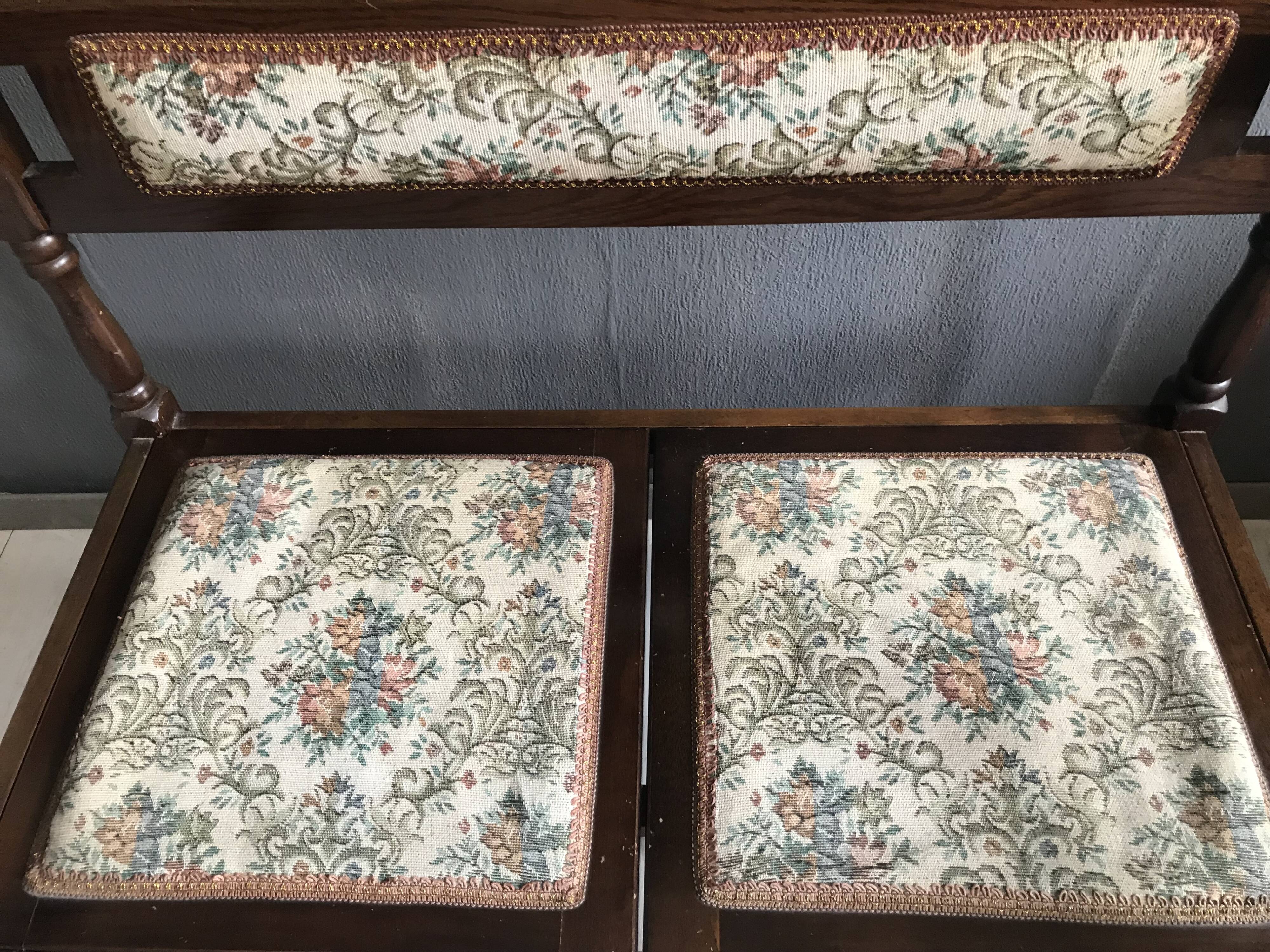 Vintage Antique Hall Bench 2-Person