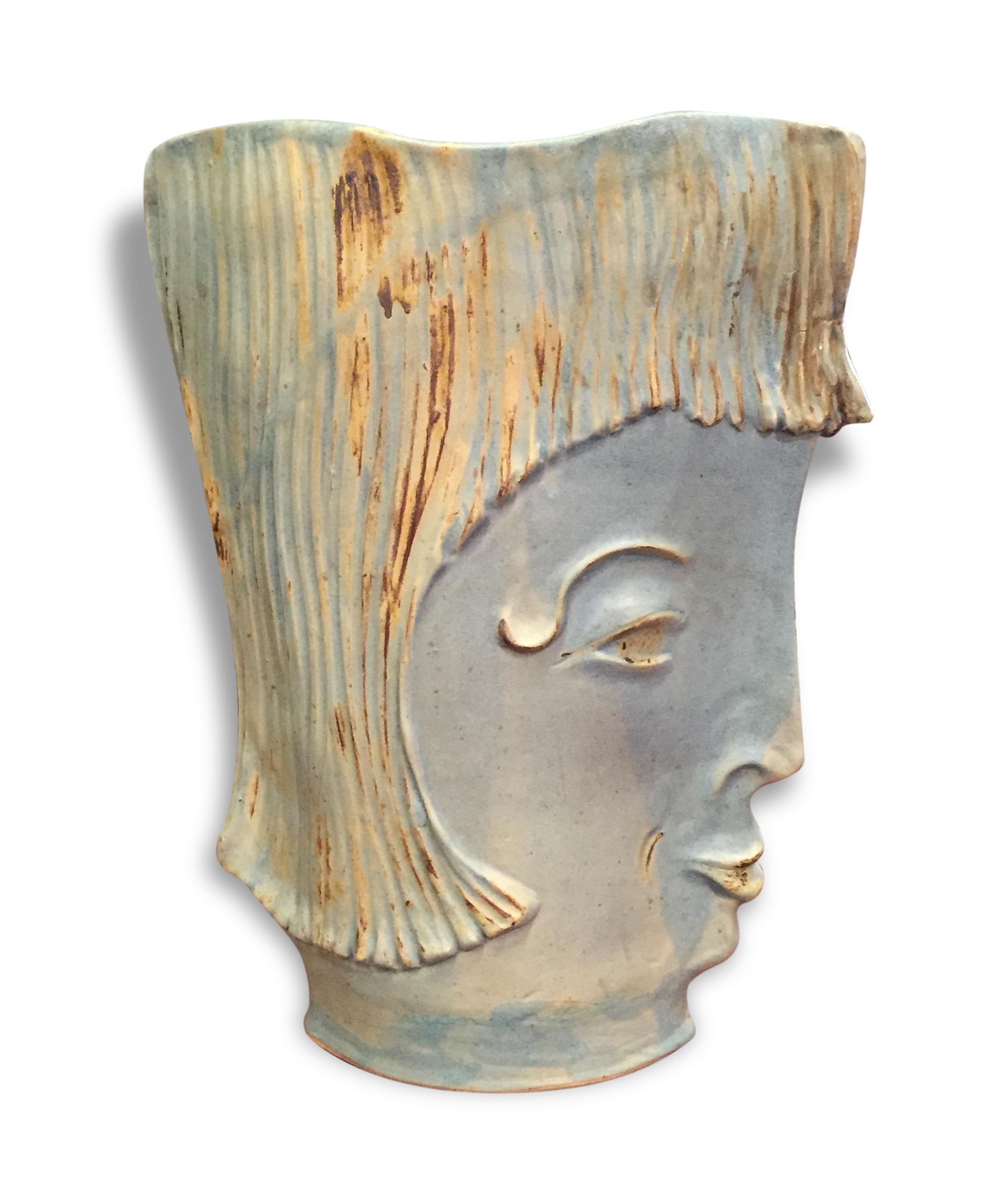 Enameled ceramic anthropomorphic vase France 1995