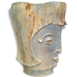 Enameled ceramic anthropomorphic vase France 1995