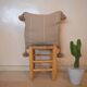 Moroccan pompon pillow 48x48cm brown