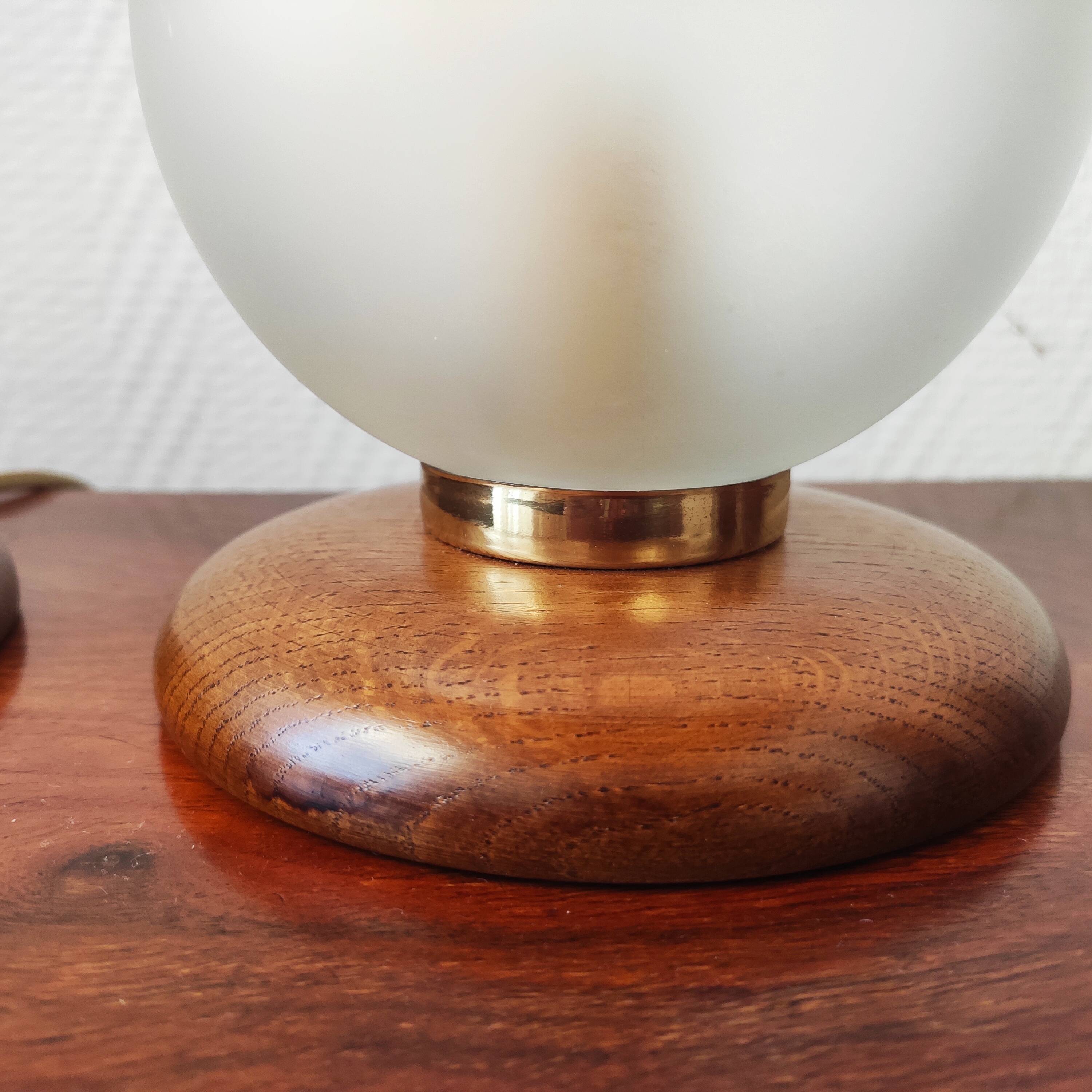 Pair of vintage ball lamps