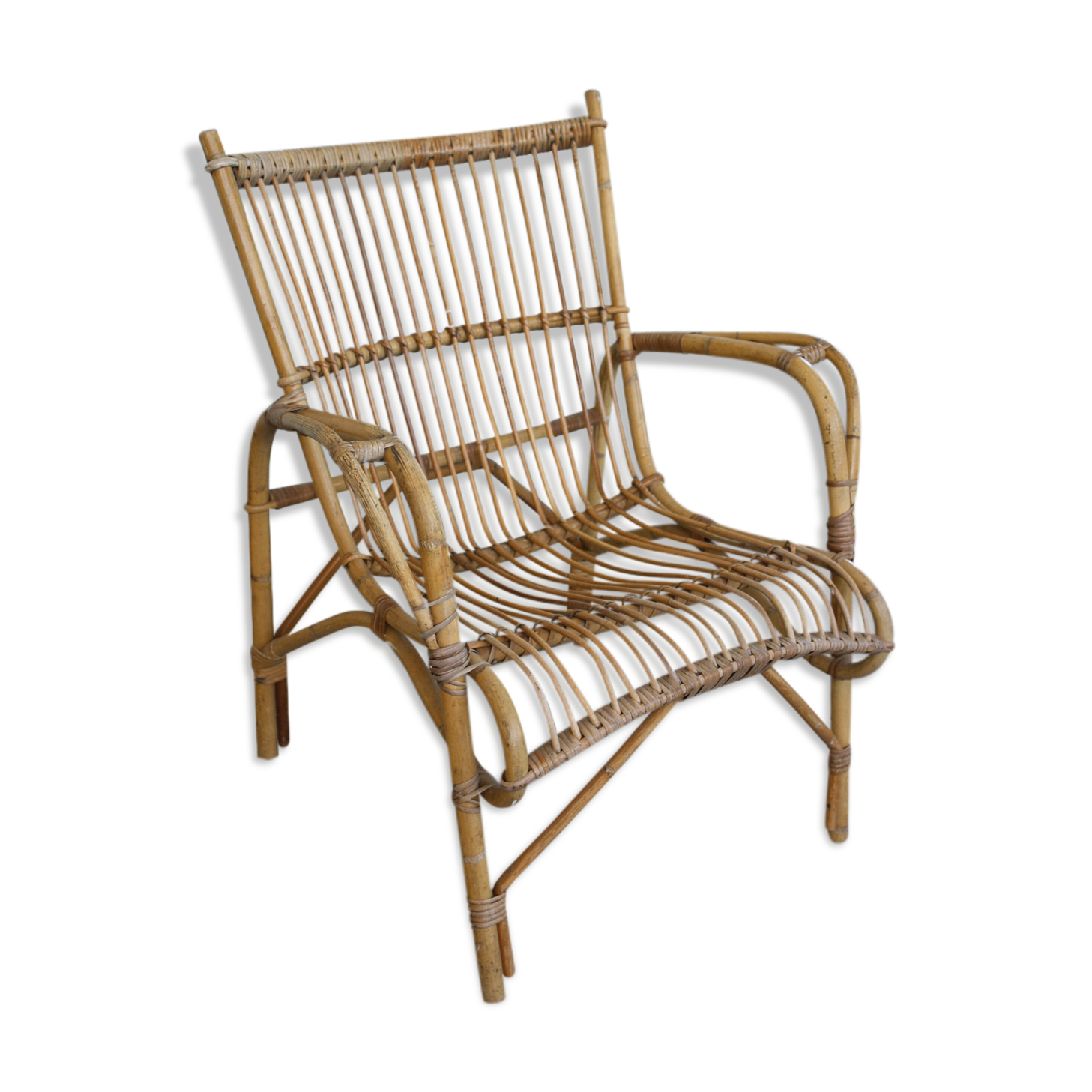 Vintage rattan armchair 1960