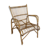 Fauteuil rotin vintage 1960