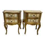 Pair of Italian Florentine bedside tables
