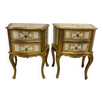 Paire de chevets floretins Italiens