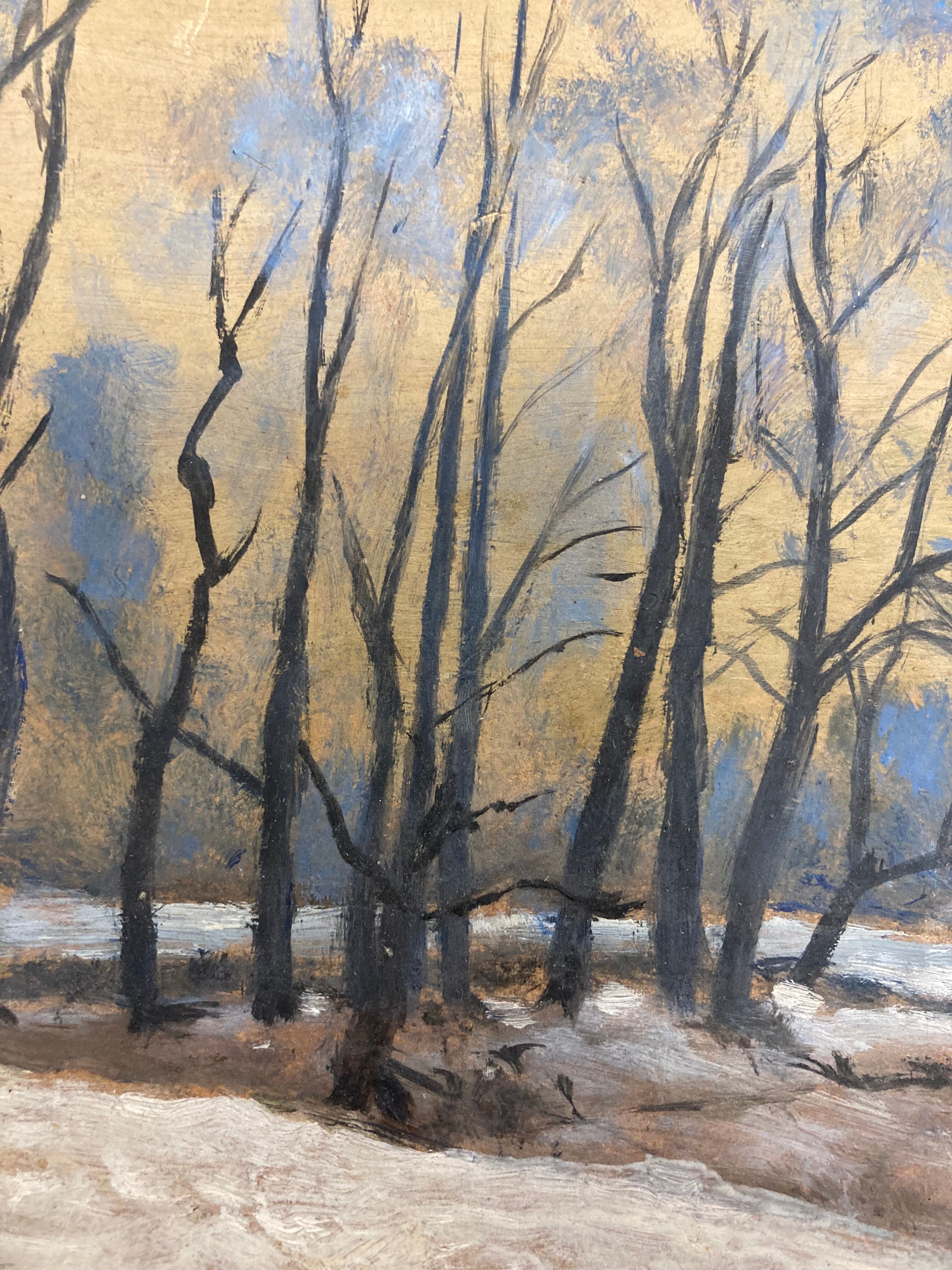 Oil on vintage landscape panel