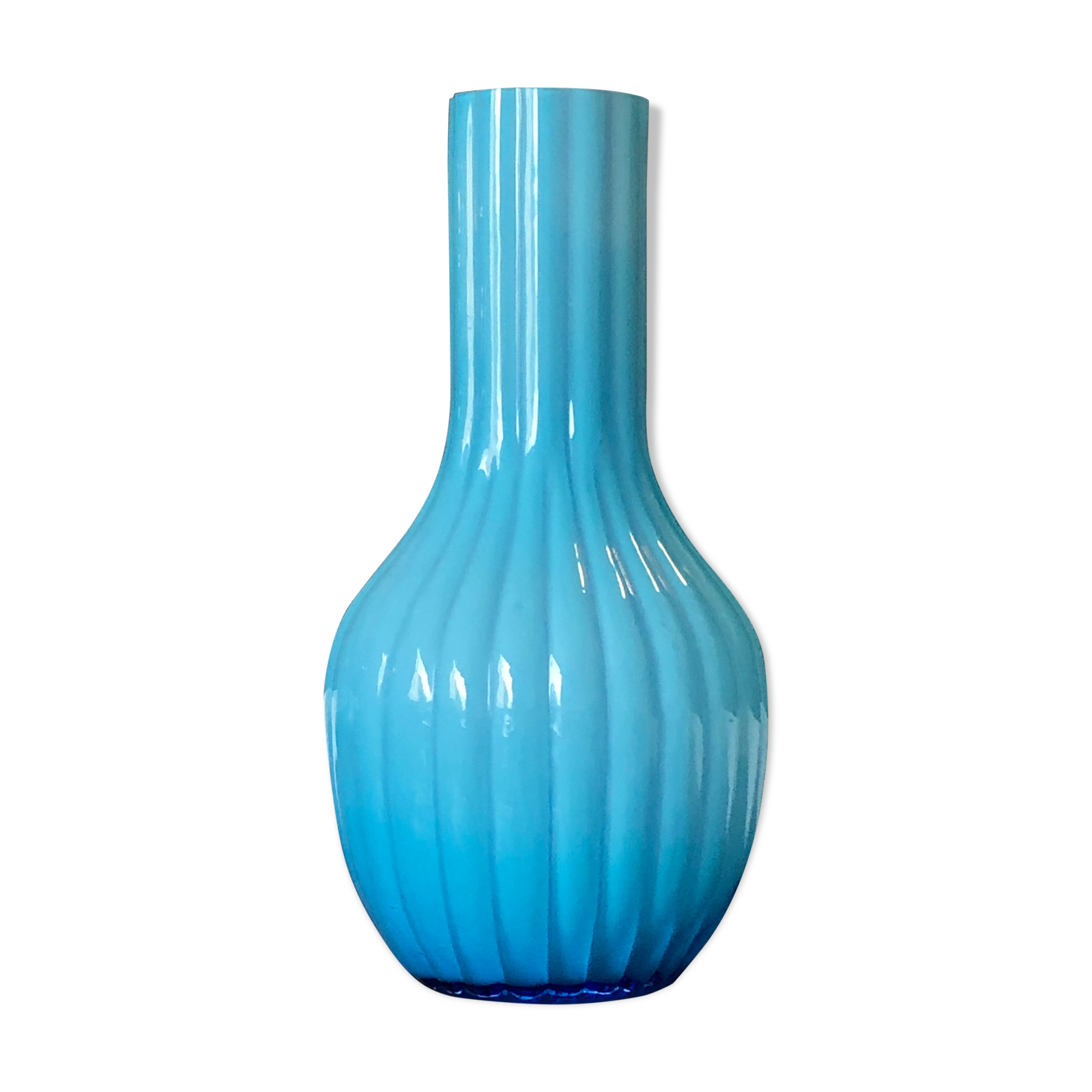 Turquoise cylindrical vase
