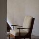 Modern Danish design, a pair of high-backed armchairs in oak and lambswool, 1950s.