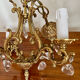 Lustre en bronze doré à pampilles anciennes