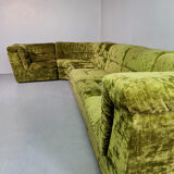 Vintage design modular sofa green velvet 'Groovy 70s'