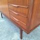 Vintage teak wardrobe, antique clothing cabinet.