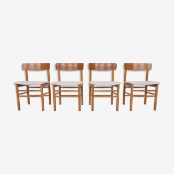 Set of 4 oak dining chairs, Denmark, 1960's