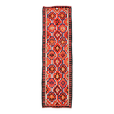 Colorful Geometric Kilim Runner Rug, 95x320Cm