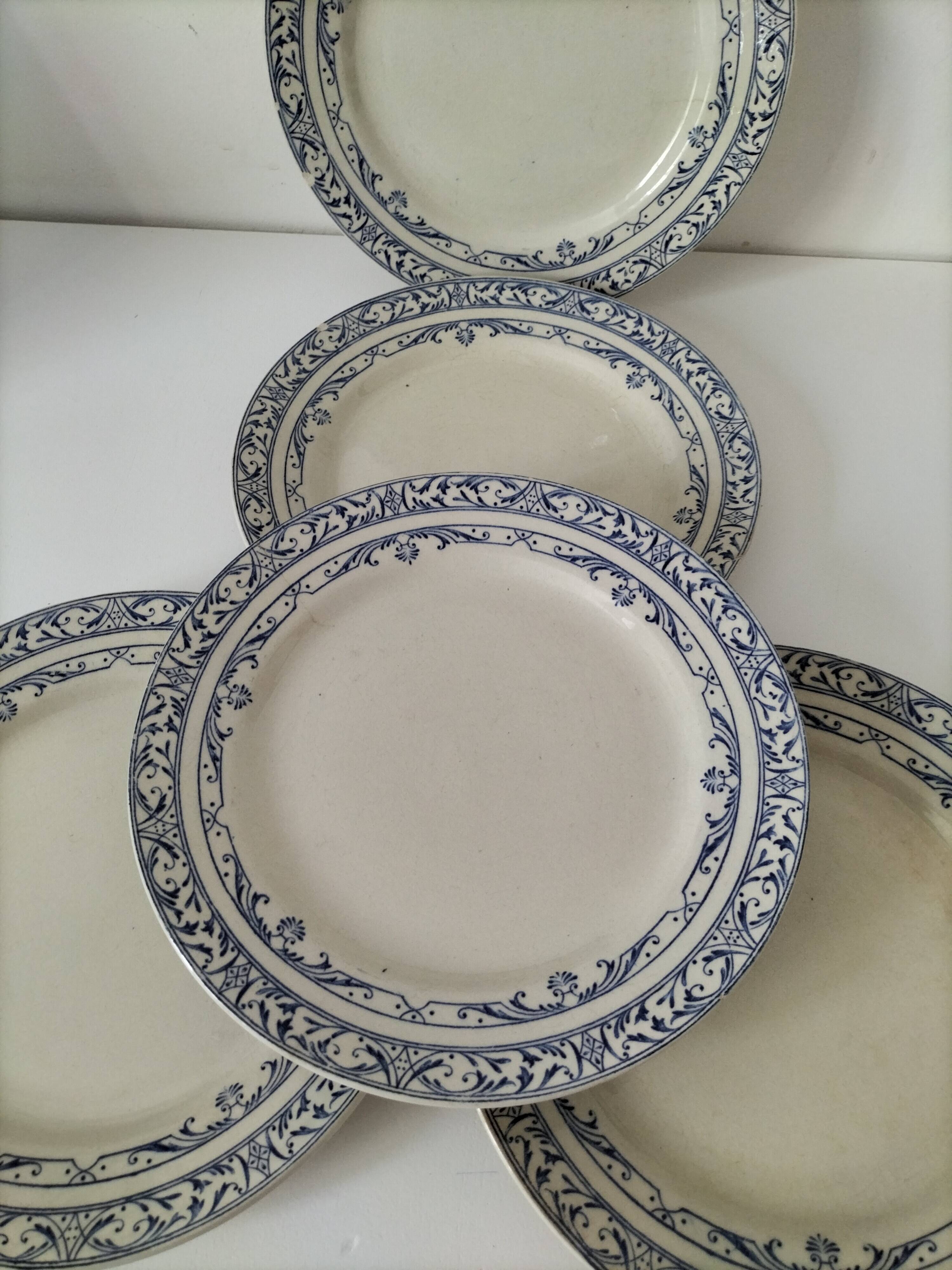 5 plates Creil and Montereau model Colbert – Ironstone 1890-1895