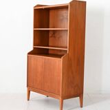 Scandinavian teak bookcase with hinged doors