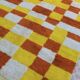 Moroccan Berber rug Beni Ouarain yellow and brown checkered