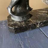 Marble table lamp, boxing, 1930s