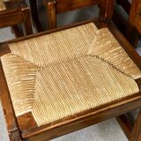 Series of 6 chairs in elm and rope Maison Regain