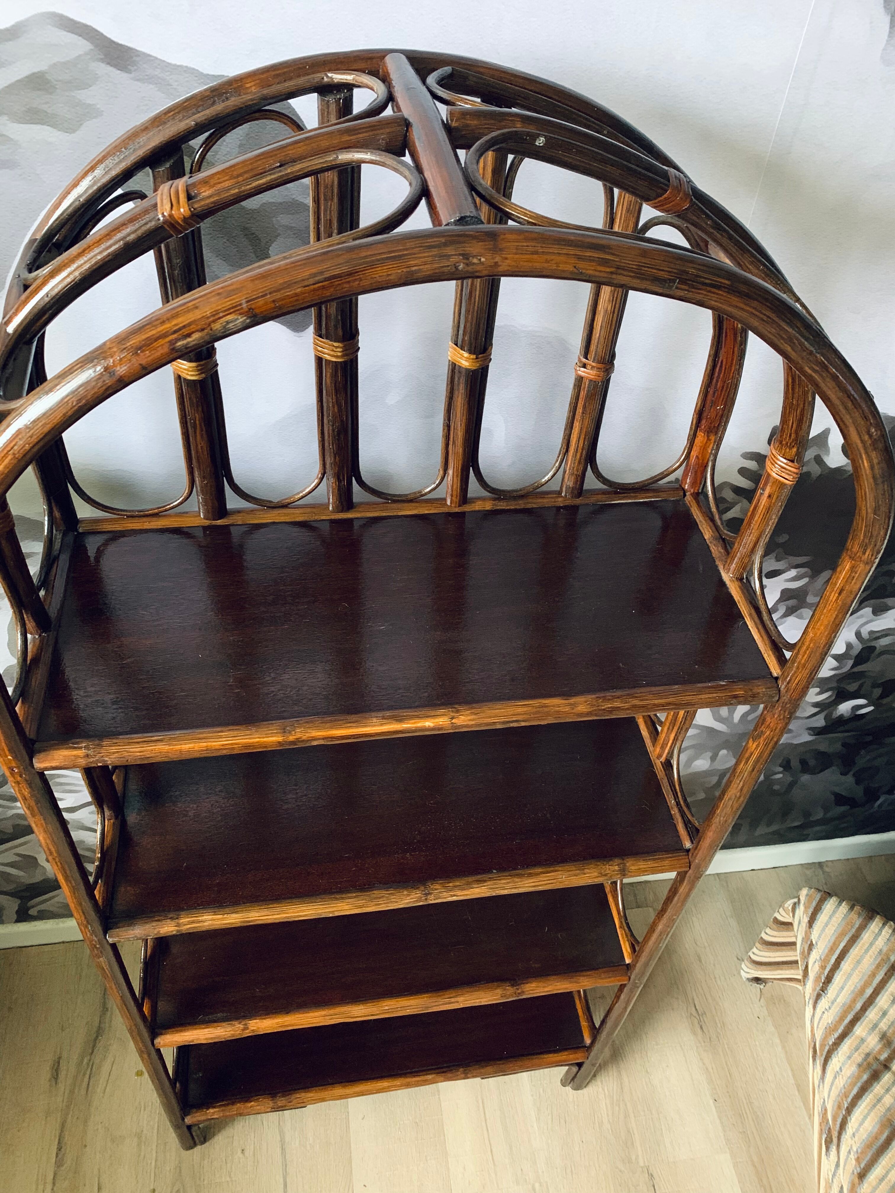 Rattan bookcase shelf