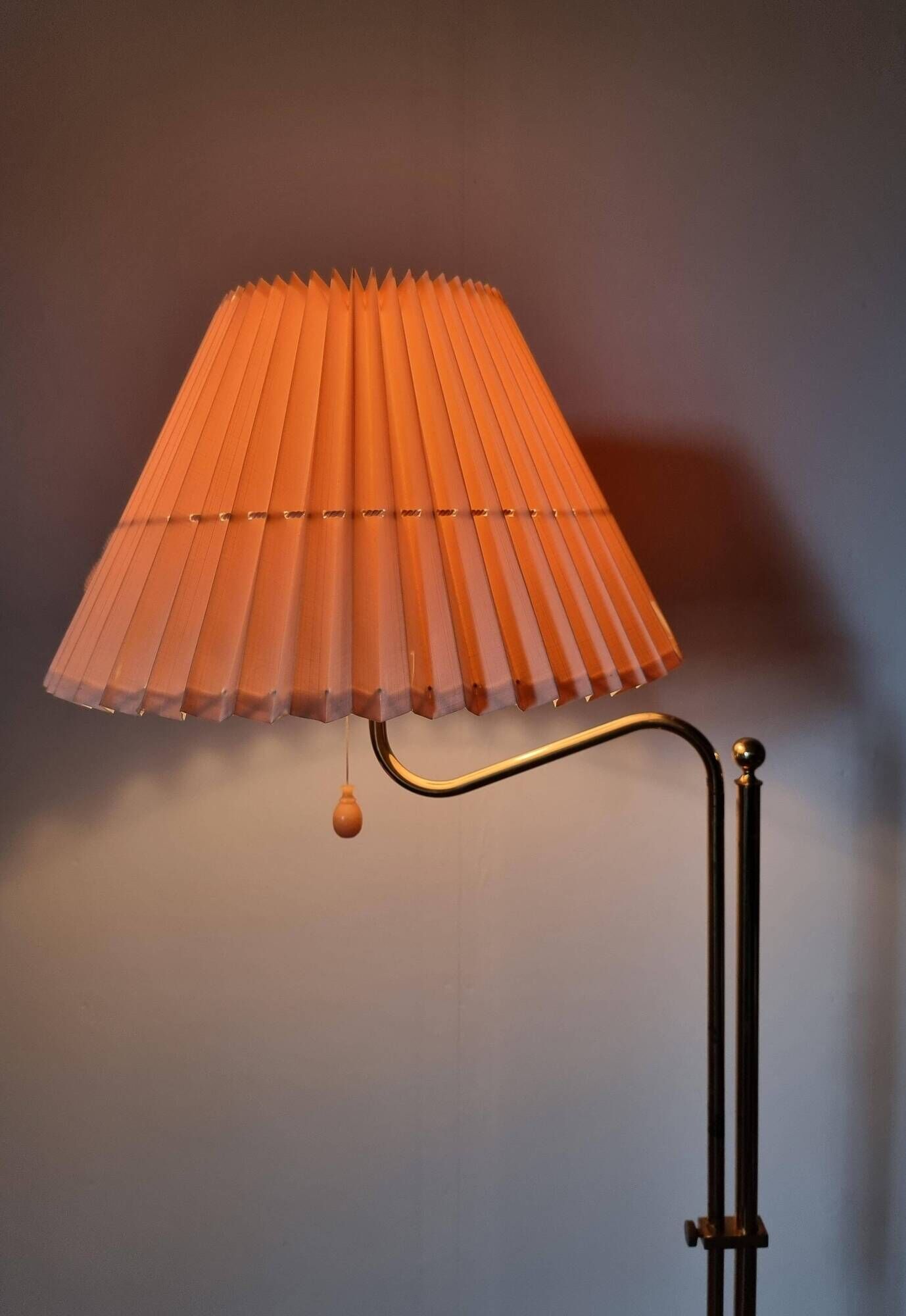 Bergboms, adjustable floor lamp G-132 in brass, Scandinavian / Midcentury Modern