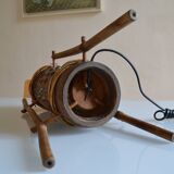 Vintage bamboo tripod lamp