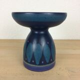 Bougeoir céramique bleu vintage