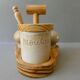 Salt, pepper and mustard set, sandstone from Marais France