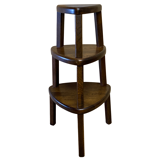 Brutalist oak organic curved oval side or nesting tables, Dutch ca 1960