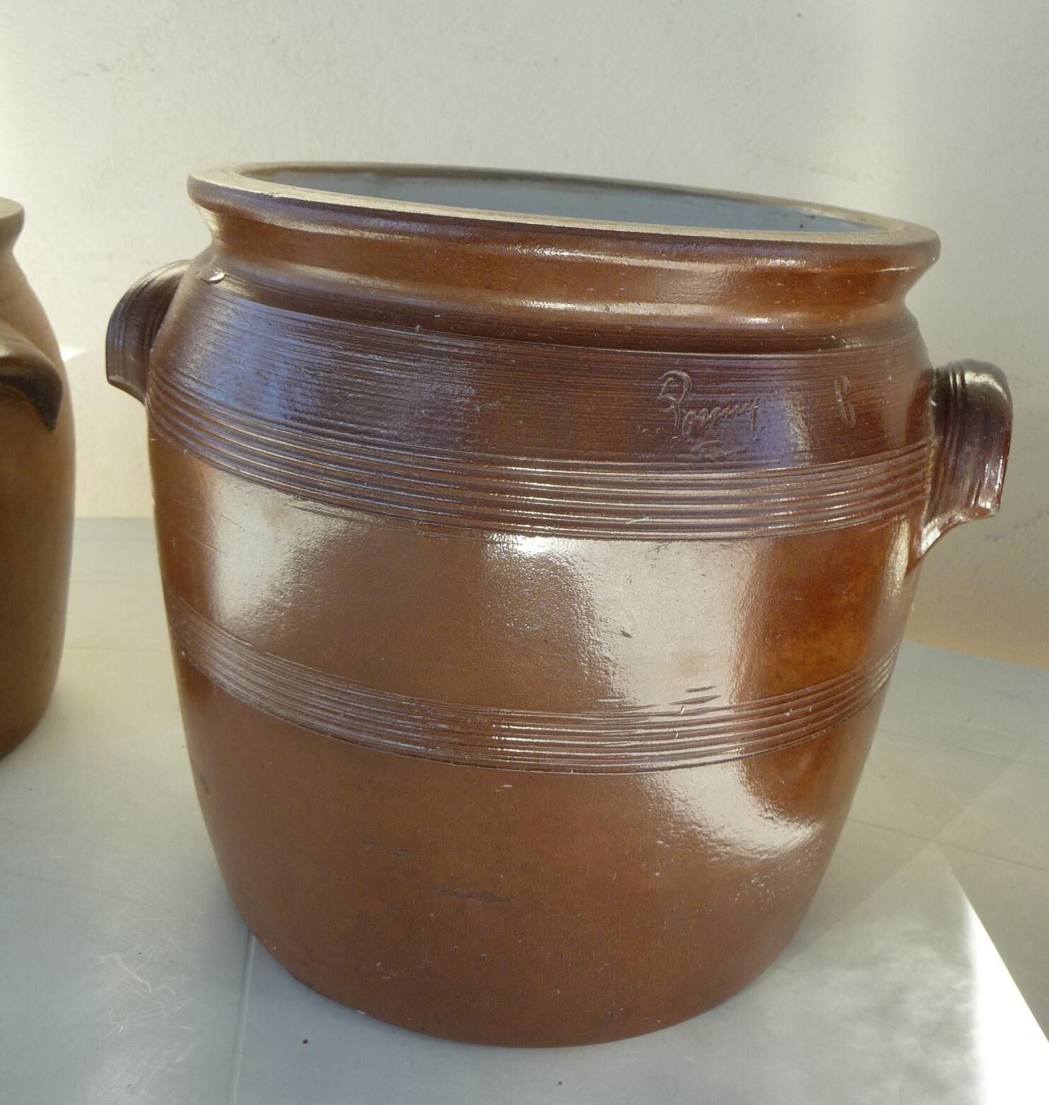 Old grease pot or candied stoneware pot