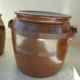 Pot à graisse ou pot à confit en grès