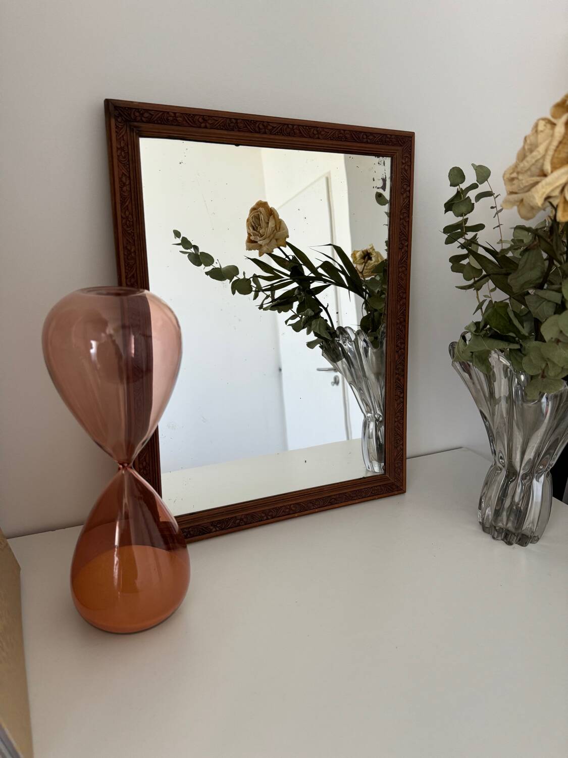 Vintage art deco / art nouveau wooden mirror