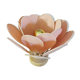 Flower table lamp made of rattan and blush pink linen petals