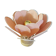 Flower table lamp made of rattan and blush pink linen petals