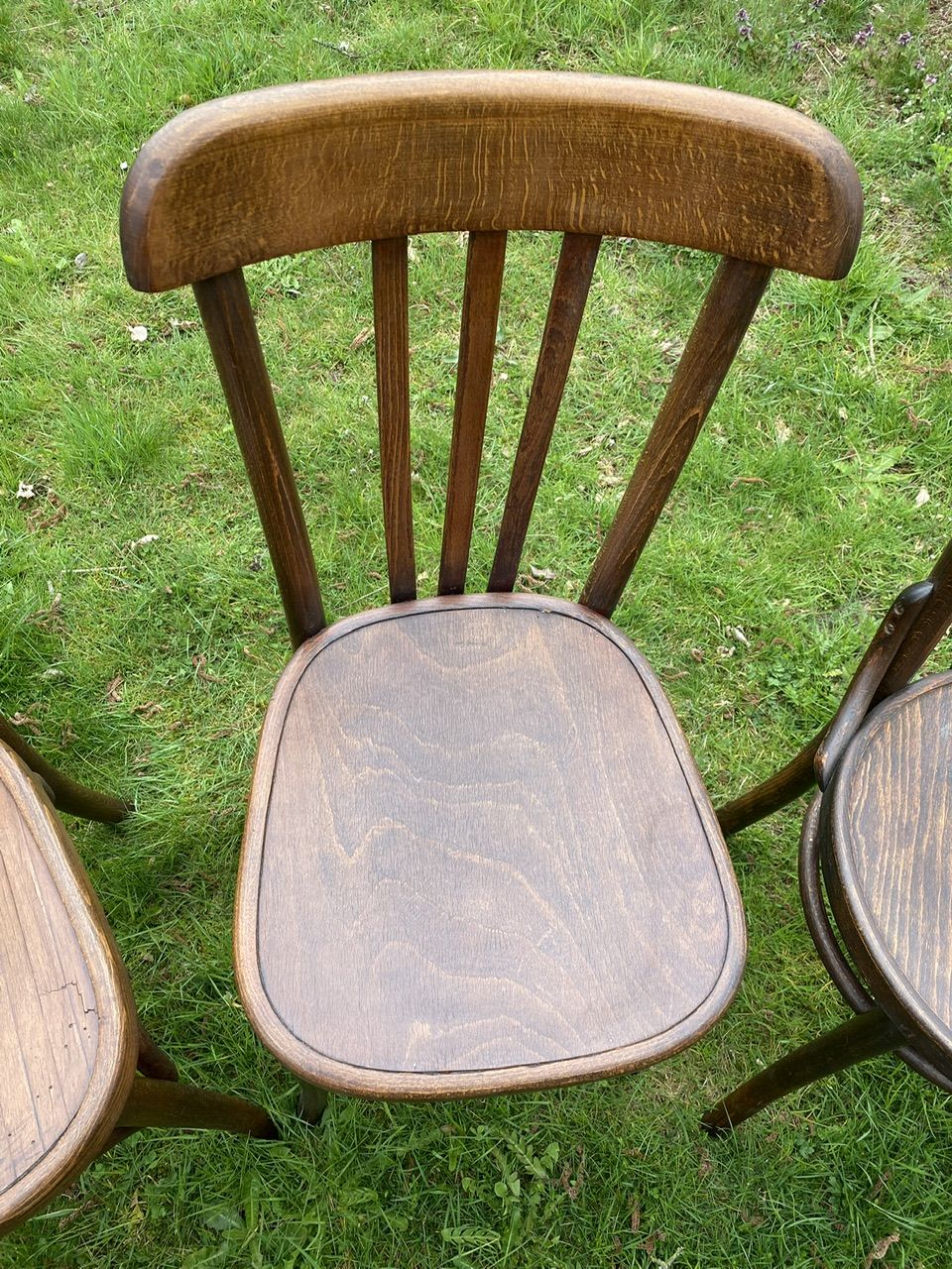 Set of 8 mismatched bistro chairs