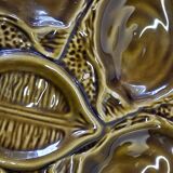 3 green majolica oyster plates from St Clément in good condition.