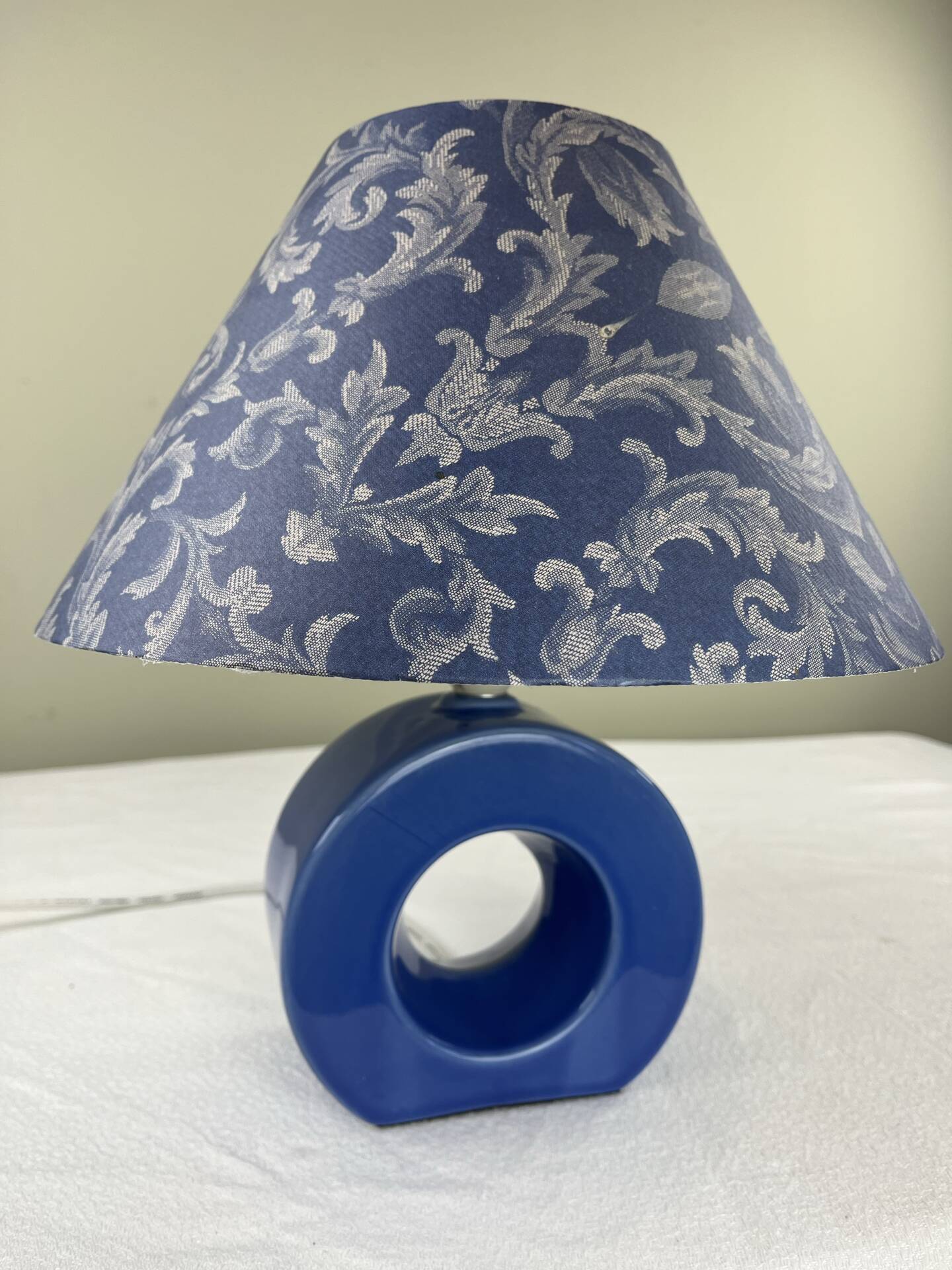 Blue ceramic lamp