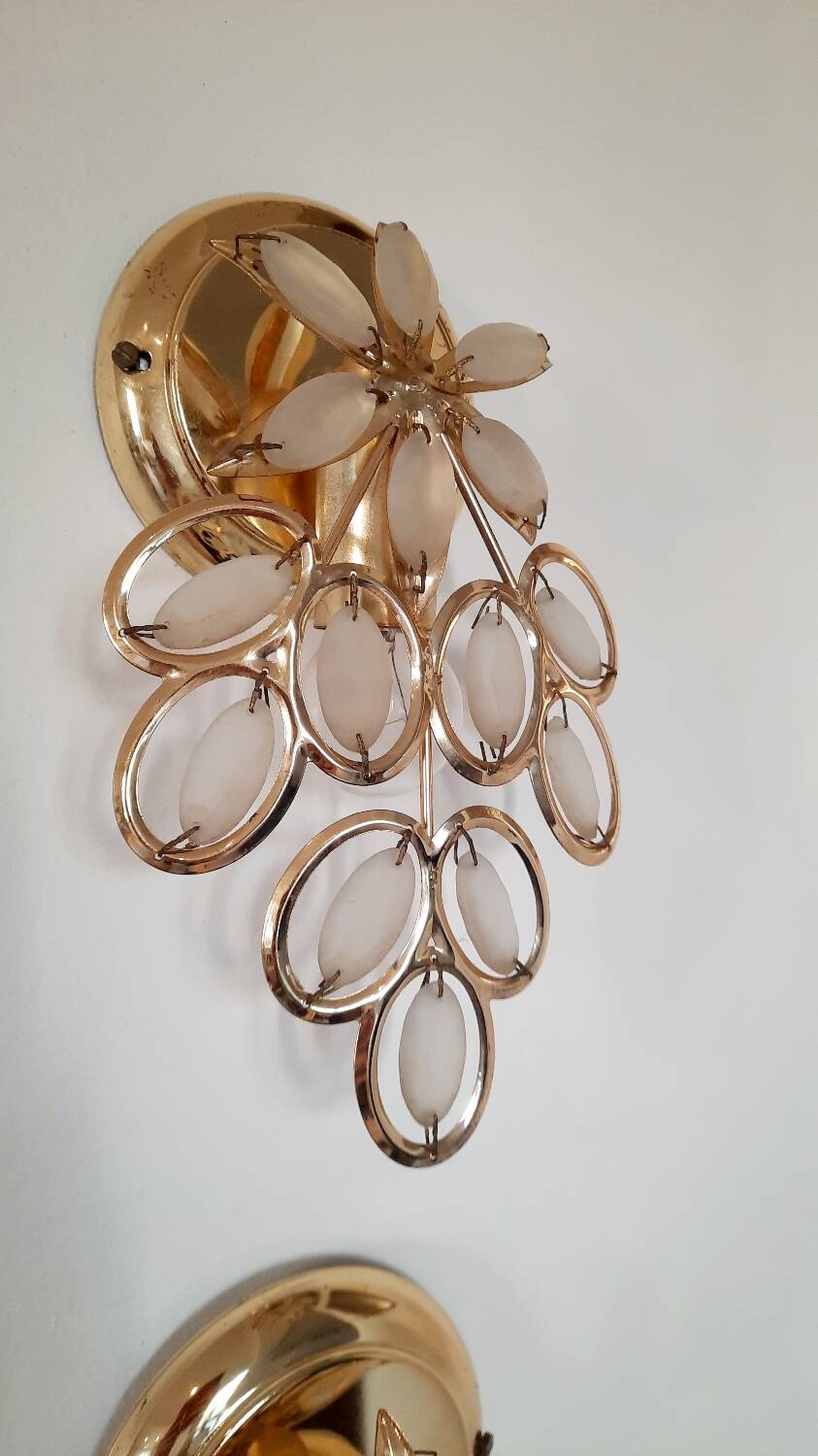 Golden tassel wall light