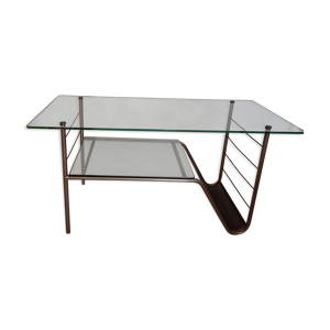 table verre double plateaux