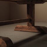 Solid pine dining table – Handcrafted, around 1970