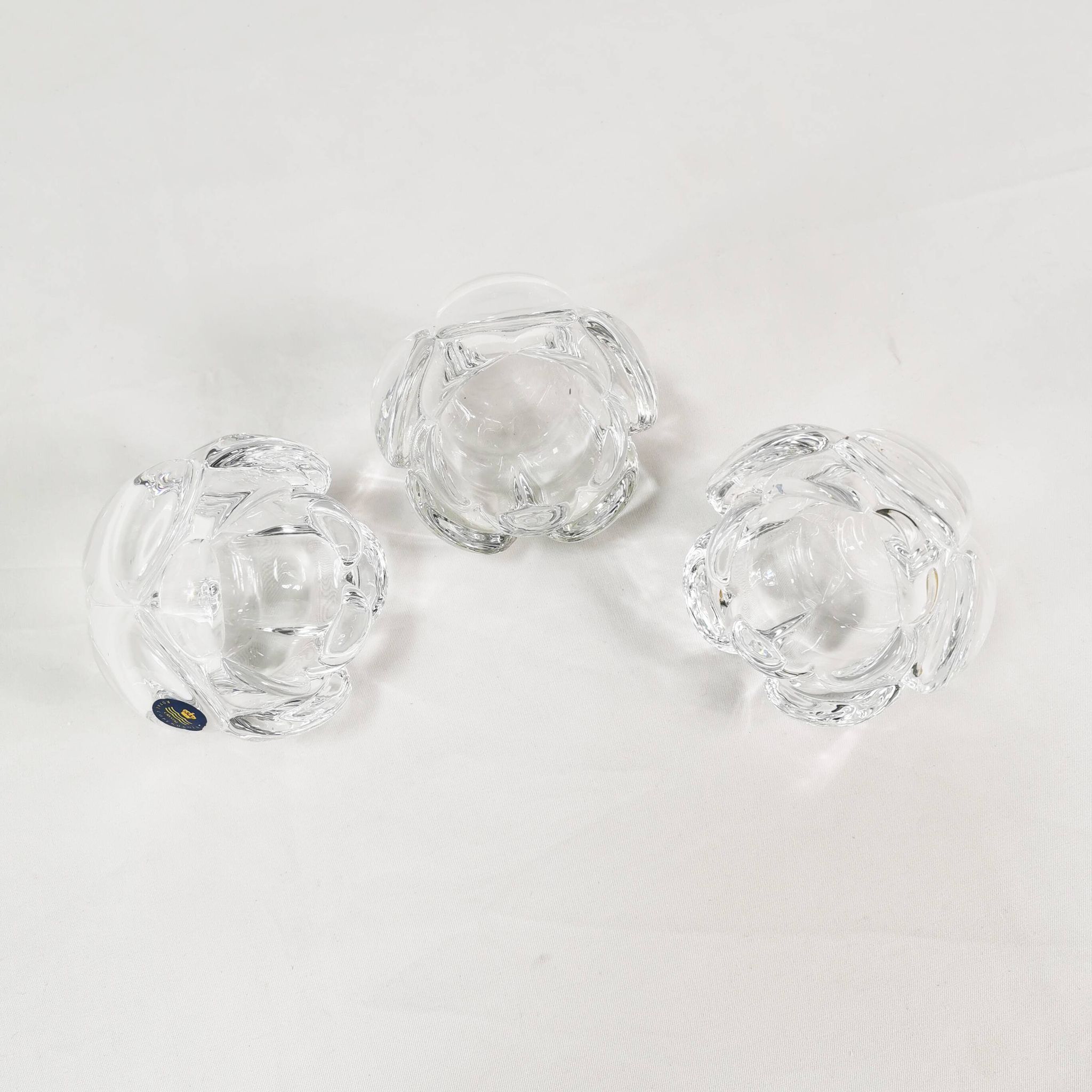 Crystal candlesticks, Royal Copenhagen, Denmark, 1980s.