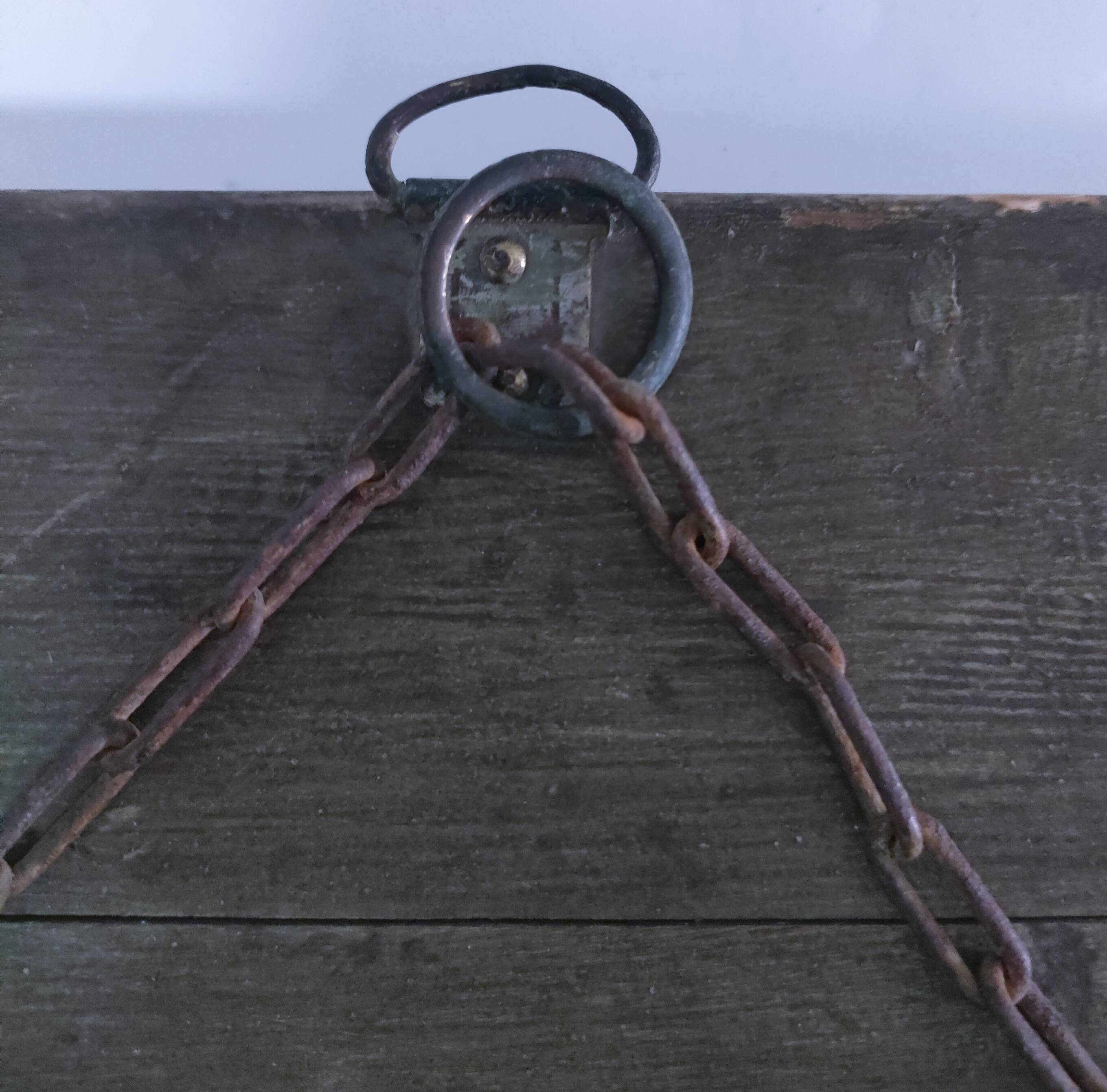 Beveled mirror patinated wood early 20th century