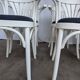 Ensemble de 6 chaises de salle à manger vintage en bois courbé blanc / fauteuil de style Thonet des années 1970