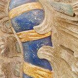 Grande paire de décorations murales en bois sculpté de feuillages 18e siècle