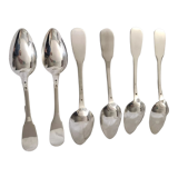 6 table spoons in solid silver old Paris style