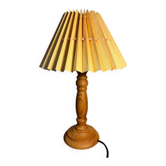 Élégante petite lampe à poser en pin naturel – années 80